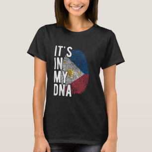 Het is grappig in mijn DNA Filippijnse vlag Finger T-shirt