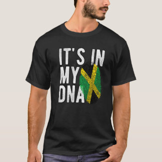 Het is grappig in mijn DNA Jamaica vlag Fingerprin T-shirt
