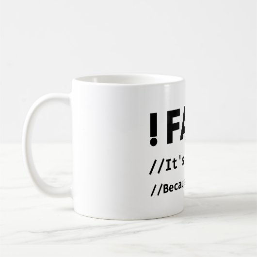 Het is grappig omdat de ware Programmering Joke Koffiemok (Links)
