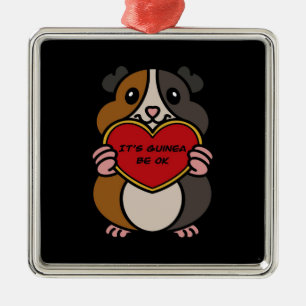 Het is Guinee Varkenshart OK Cute Guinea Pig Metalen Ornament