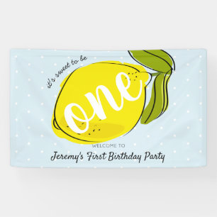 Het is heerlijk om 1e verjaardag van One Lemon Blu Spandoek