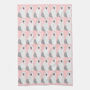 Het is heerlijk om oud Engels Sheepdog type Girly  Theedoek