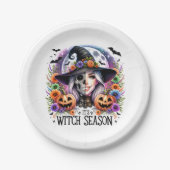 Het is heksenseizoen rond papieren Borden Papieren Bordje (Voorkant)