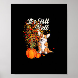 Het is herfst allemaal blad boom Hallo herfst vint Poster