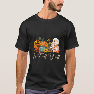 Het is herfst, allemaal Boe Geest Luipaard Pompoen T-shirt