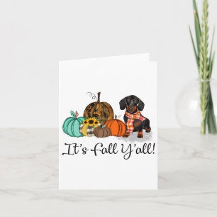 Het is herfst allemaal Dachshund Pompoen Hond Hall Kaart