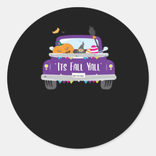 Het is herfst, allemaal een koele unieke look ronde sticker