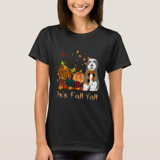 Het is herfst allemaal Engelse schaapshond pompoen T-shirt
