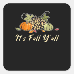 Het is herfst, allemaal! Gelukkige herfst luipaard Vierkante Sticker