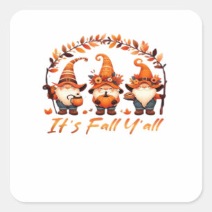 Het is herfst allemaal Pompoen Kabouter Herfst Boo Vierkante Sticker
