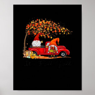 Het is herfst allemaal Schattige kabouters Boom He Poster