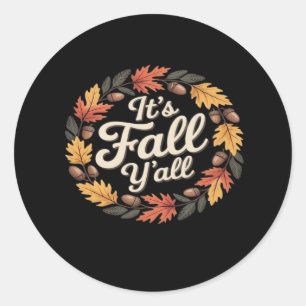 Het is herfst, Halloween-vleermuizen pompoen trend Ronde Sticker