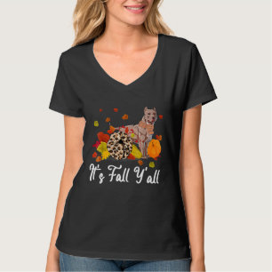 Het is herfst jongens American Bully hond Thanksgi T-shirt