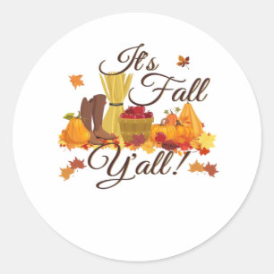 Het is herfst, jongens! Grappig en cool retro Ronde Sticker
