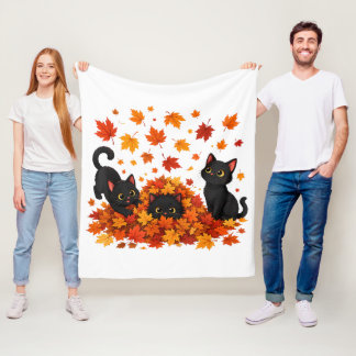 het is herfst jongens kat herfstblad boom herfst fleece deken