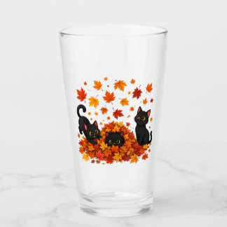 het is herfst jongens kat herfstblad boom herfst glas