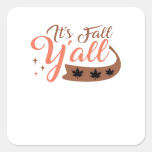 Het is herfst, mensen, herfst pompoen skelet griez vierkante sticker