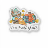 Het is herfst, mensen! Pompoengewürze Luipaard Pom Sticker (Voorkant)