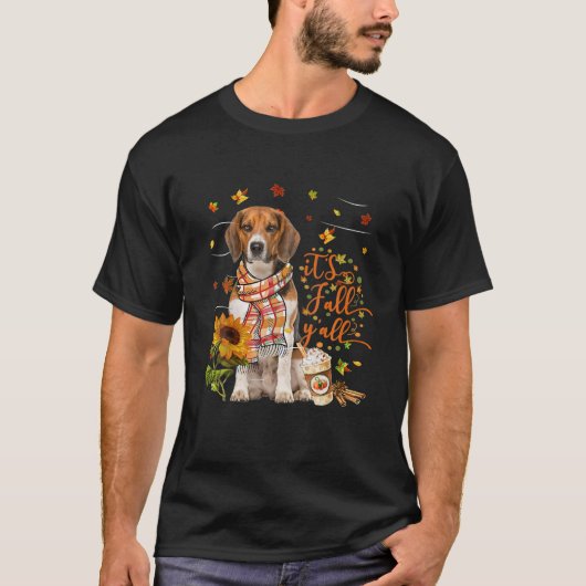 Het is Herfst Y All Dog Thanksgiving Halloween T-shirt (Voorkant)