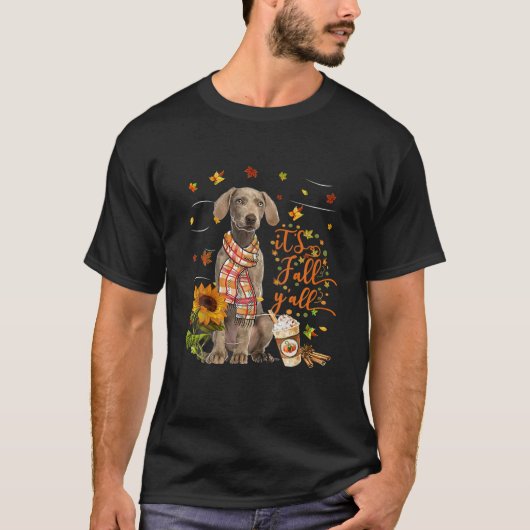 Het is Herfst Y All Weimaraner Dog Thanksgiving T-shirt (Voorkant)