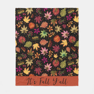 Het is Herfst Yall Autumn Leaves Thanksgiving Patt Fleece Deken