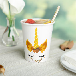 Het is Herfst Y'all Autumn Unicorn Party Paper Cup Papieren Bekers