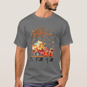 Het is Herfst Y'all Couple Gnomen Boerderij Truck T-shirt