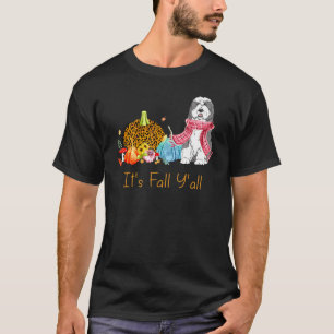 Het is Herfst Y'all English Sheepdog Herfst Scarf  T-shirt