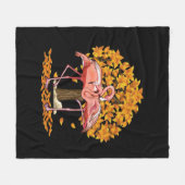 Het is Herfst Y'all Flamingo Thanksgiving Hallowee Fleece Deken (Voorkant (Horizontaal))