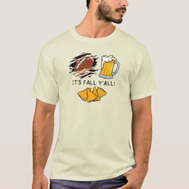 Het is Herfst Y'all Football Beer en Chips T-shirt