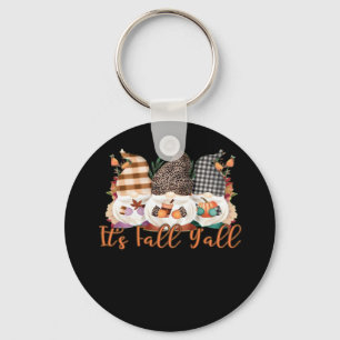 Het is Herfst Y'all Gnomes in Autumn Plaid en Leop Sleutelhanger