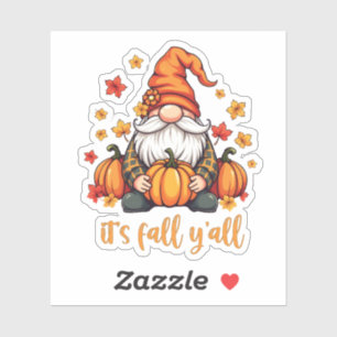 Het is Herfst Y'all Gnomes Pumpkin Autumn Thanksgi Sticker