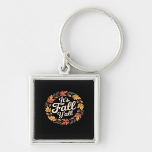 Het is Herfst Y'all Halloween Bats Pumpkin Herfst Sleutelhanger