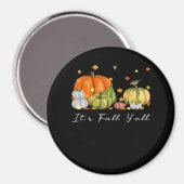 Het is Herfst Y'all Halloween Pumpkin Autumn Leave Magneet (Voorkant / Achterkant)