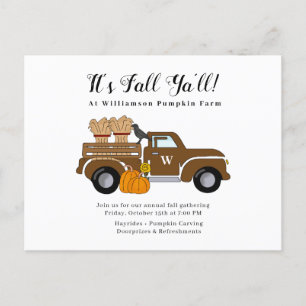 Het is Herfst Ya'll Herfst Party Invitation Briefkaart