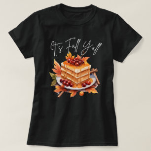 Het is Herfst Y'all herfstseizoen pompoenzwart T-shirt