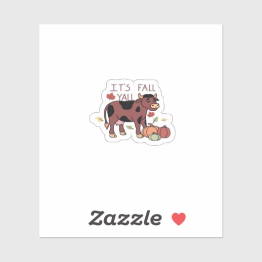 Het is Herfst Y'all Koe Retro Style Sticker (Vel)