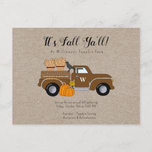 Het is Herfst Ya'll Kraft Herfst Party Invitation Briefkaart