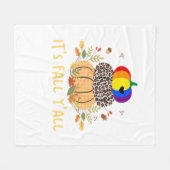 Het is Herfst Y'all LGBTQ Pride Pumpkin Creative C Fleece Deken (Voorkant (Horizontaal))