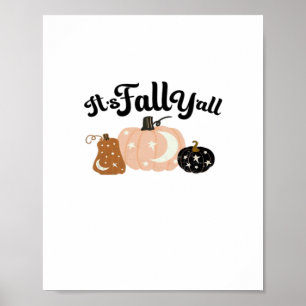 Het is Herfst Y'all met manen prachtige Halloween Poster
