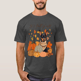 Het is Herfst Yall Minatuur Pinscher met Pompoenen T-shirt