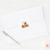 Het is Herfst Y'all - miniatuur Pinscher met pompo Vierkante Sticker (Envelop)
