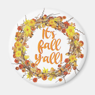 Het is Herfst Y'all Oranje Autumn Leaves Magneet