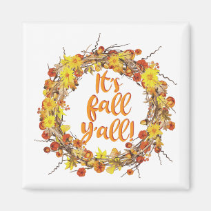 Het is Herfst Y'all Oranje Autumn Leaves Magneet