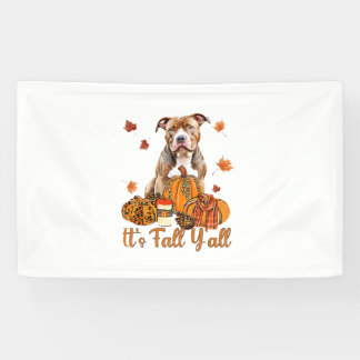 Het is Herfst Y'all Pitbull Dog Herfst Sjaal Herfs Spandoek