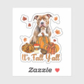 Het is Herfst Y'all Pitbull Dog Herfst Sjaal Herfs Sticker (Vel)