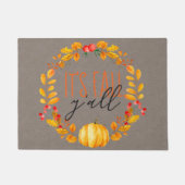 Het is Herfst Y'all Rustic Pumpkin Leaf Autumn Deurmat (Voorkant)
