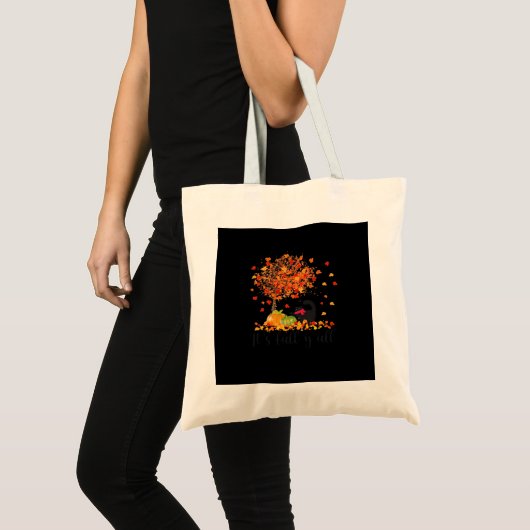 Het is Herfst Y'all Schattige Lovers Thanksgiving Tote Bag (Voorkant (product))