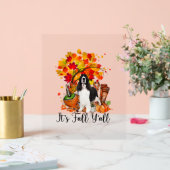 Het is Herfst Y'all Springer Spaniel Dog Halloween Acryl Bord (Huwelijk)