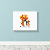Het is Herfst Y'all Springer Spaniel Dog Halloween Canvas Afdruk (Insitu (Houten vloer))